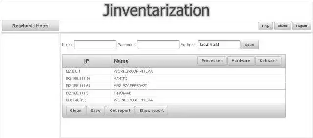 Download web tool or web app jinventarization