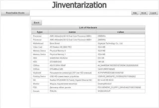 Download web tool or web app jinventarization