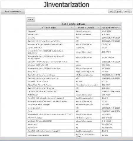 Download web tool or web app jinventarization