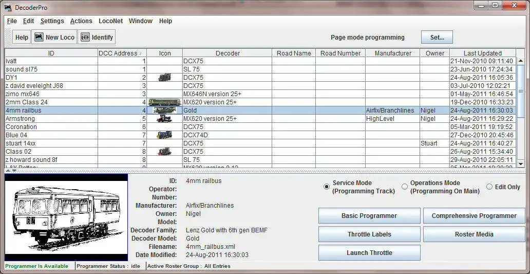 Download web tool or web app JMRI Model Railroad Interface