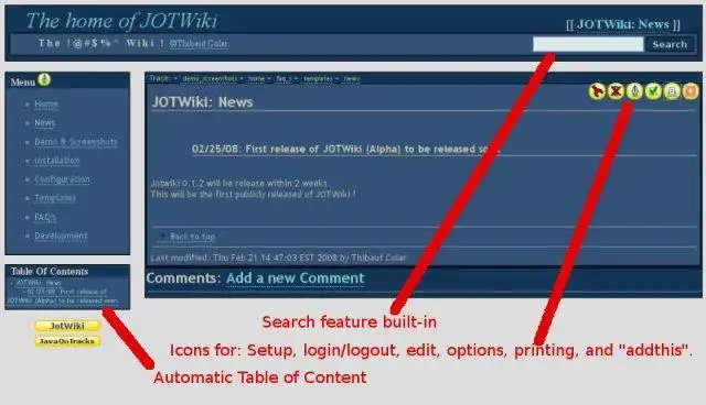 Download web tool or web app jotwiki