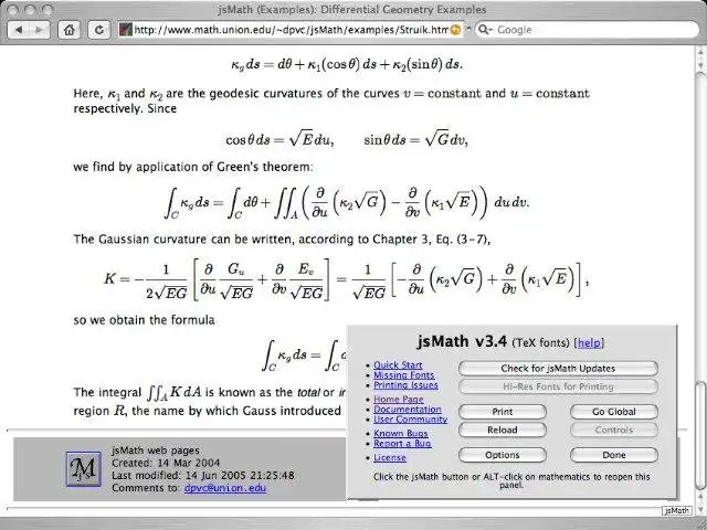 Download web tool or web app jsMath to run in Windows online over Linux online