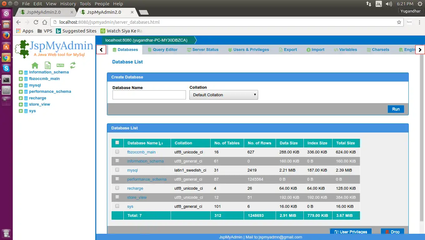 Download web tool or web app JspMyAdmin2