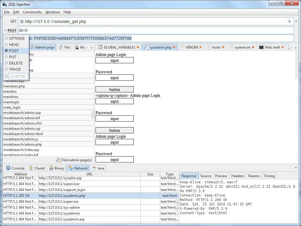 ابزار وب یا برنامه وب jsql-injection را دانلود کنید