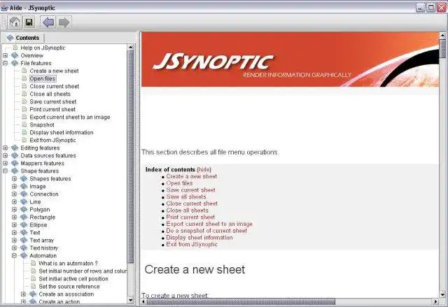 Download web tool or web app JSynoptic - A graphical sheet editor to run in Linux online