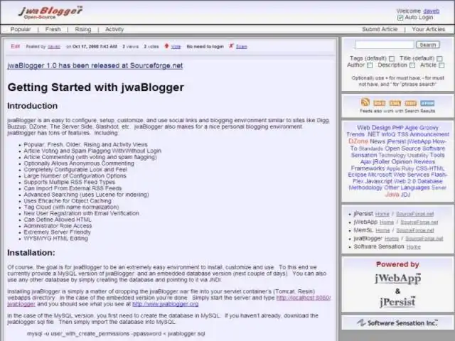 Download web tool or web app jwaBlogger