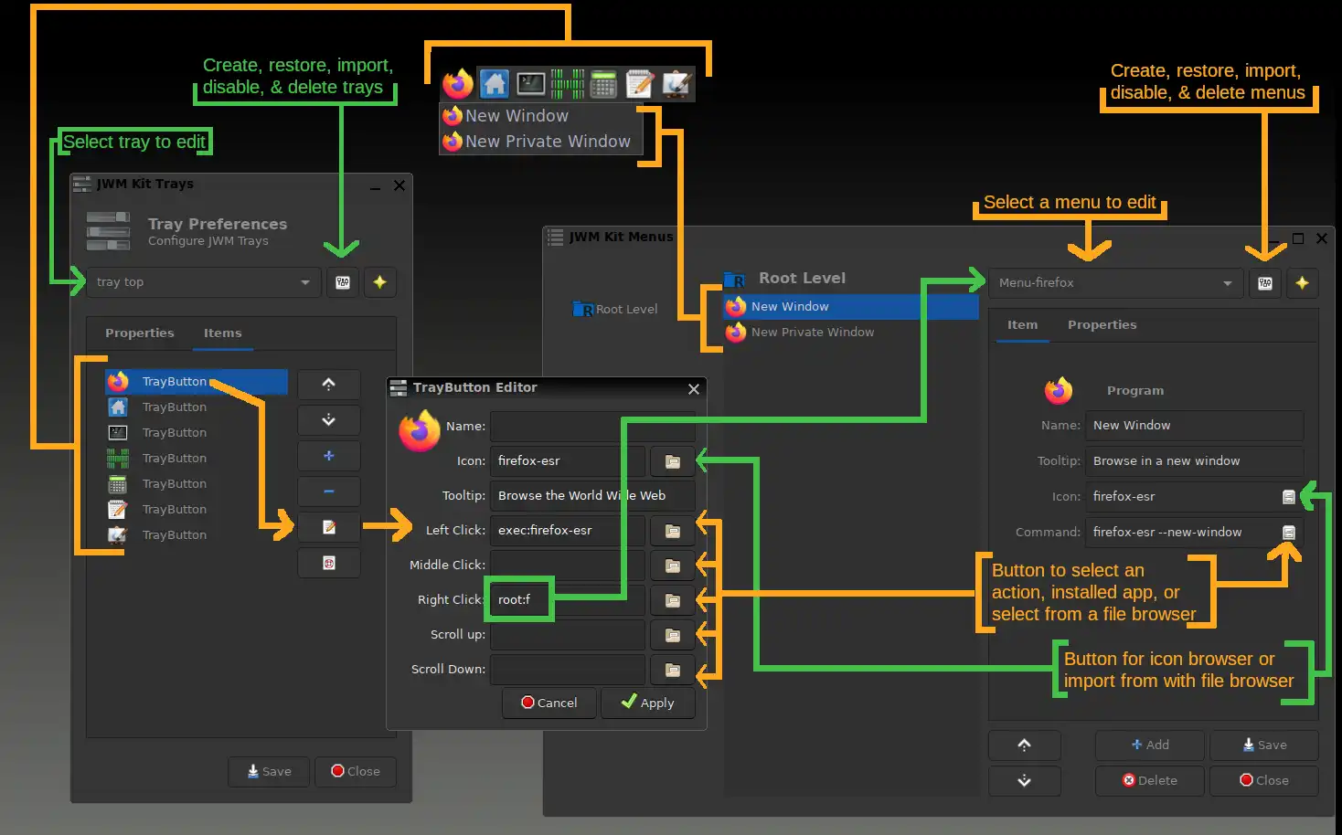 वेब टूल या वेब ऐप डाउनलोड करें JWM Kit Linux