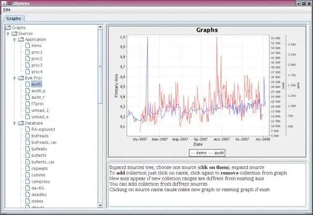 Download web tool or web app JWykres to run in Windows online over Linux online