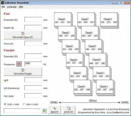 Download web tool or web app Kalkulator Wajanbolic/Cantenna Calc