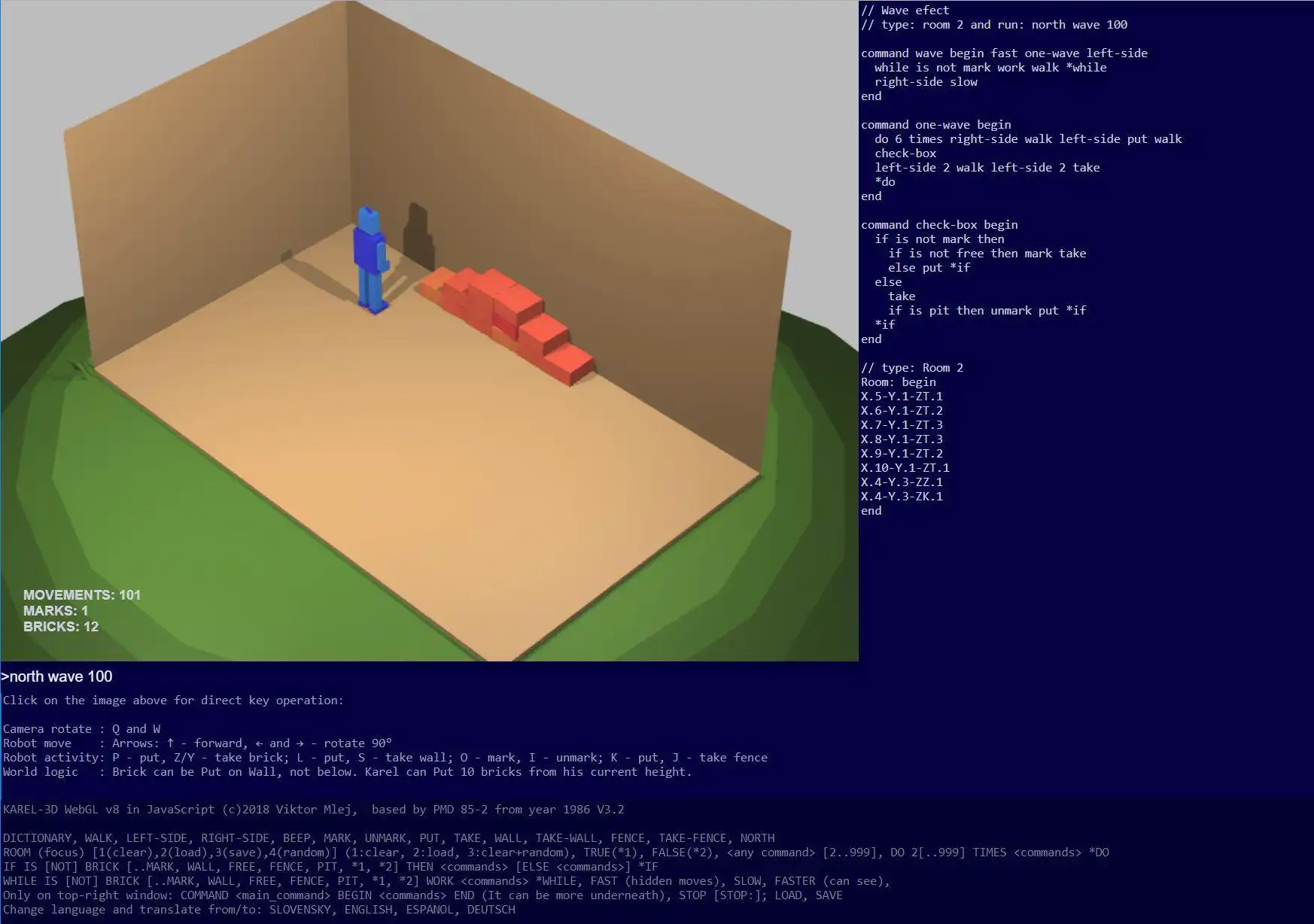 Download web tool or web app KAREL 3D WebGL