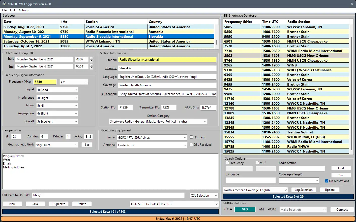 Descargue la herramienta web o la aplicación web KB6IBB SWL Logger