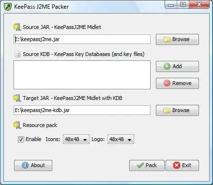 Download web tool or web app KeePass for J2ME