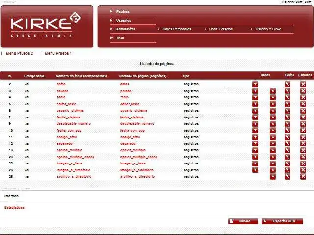 Download web tool or web app KIRKE-admin