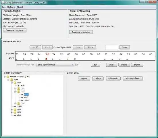 Download web tool or web app klang (structured binary file editor)