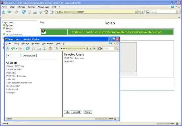 Download web tool or web app Kolab Webmin