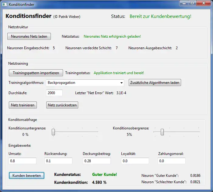 Download web tool or web app Konditionsfinder to run in Windows online over Linux online