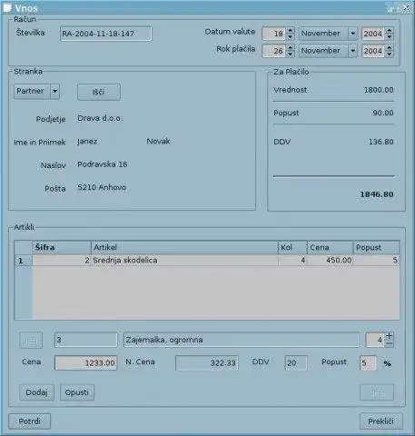 Download web tool or web app kPos - Poslovanje v KDE