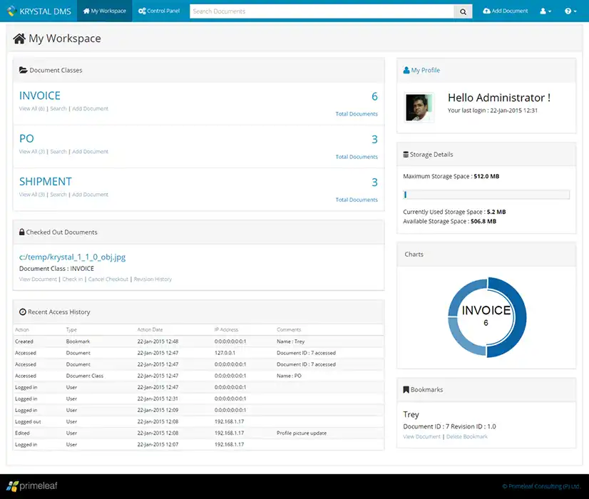 Download web tool or web app KRYSTAL Document Management System