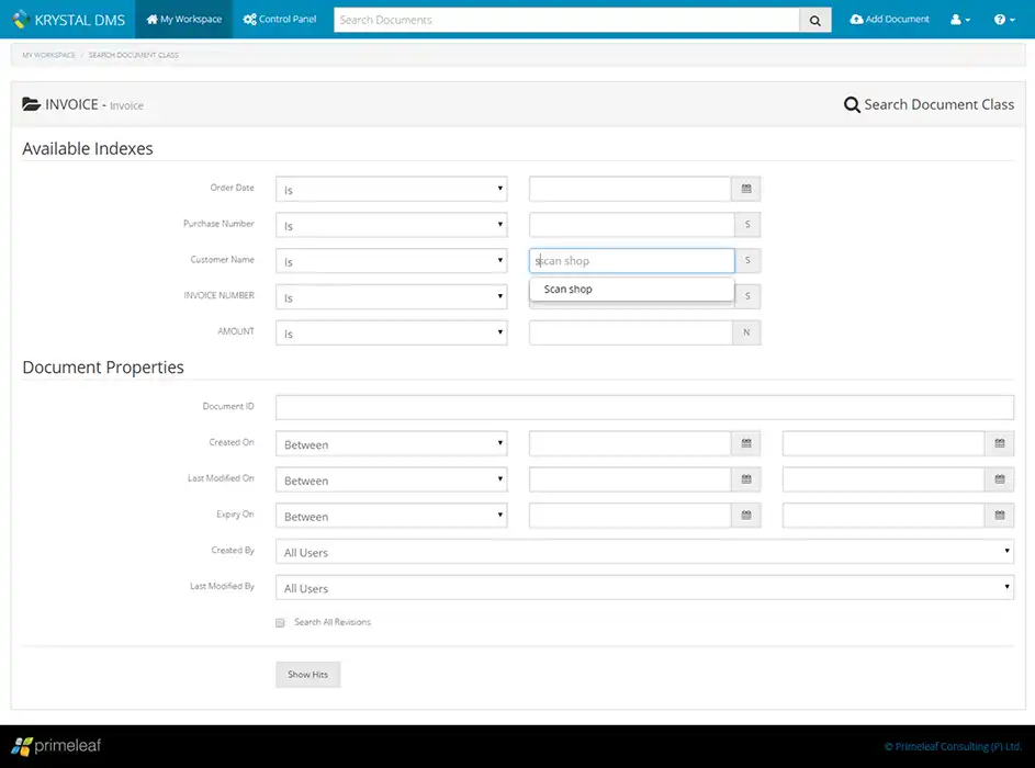 Download web tool or web app KRYSTAL Document Management System