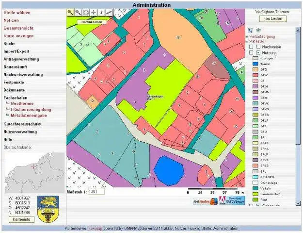 Download web tool or web app kvwmap - WebGIS solution to run in Windows online over Linux online