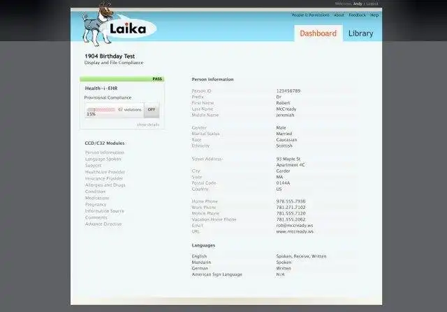 Télécharger l'outil Web ou l'application Web LAIKA : cadre de test EHR