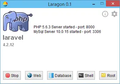 Download web tool or web app Laragon