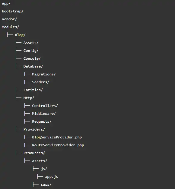 Web aracını veya web uygulamasını indirin Laravel-Modules