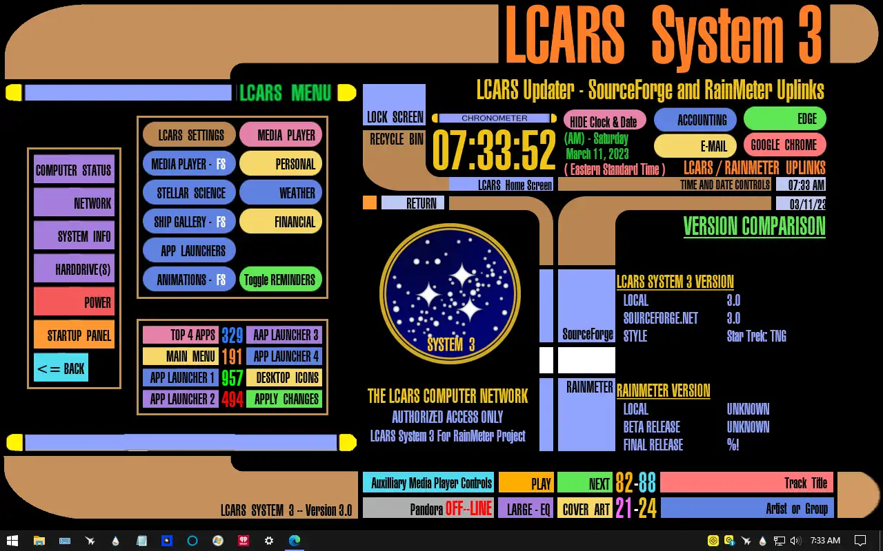 Download web tool or web app LCARS SYSTEM 3-Version 3.0 -3/10/2023