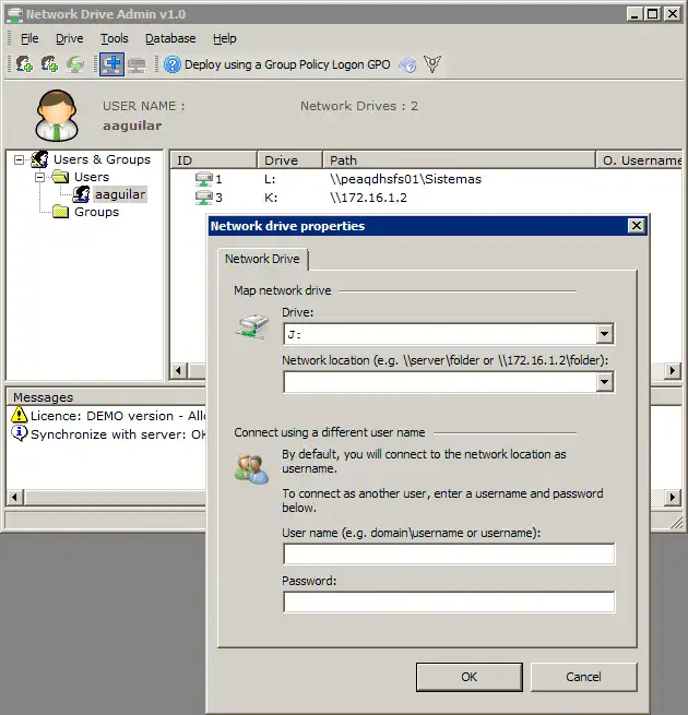 Download web tool or web app LDL Network Drive Admin