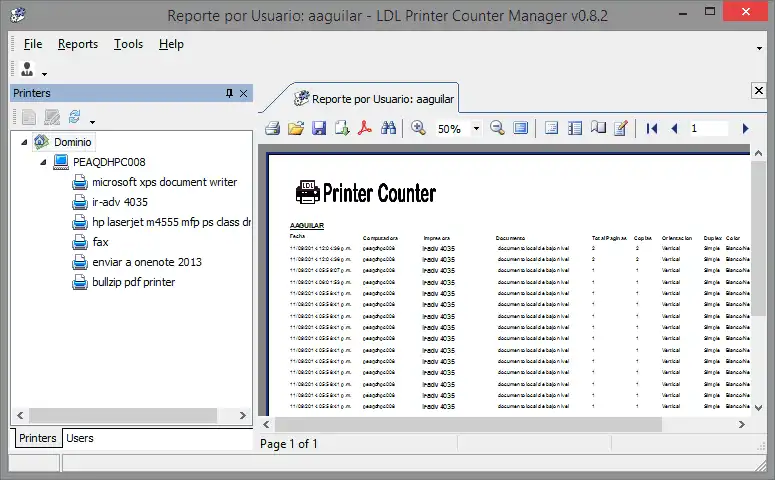 Download web tool or web app LDL Printer Counter