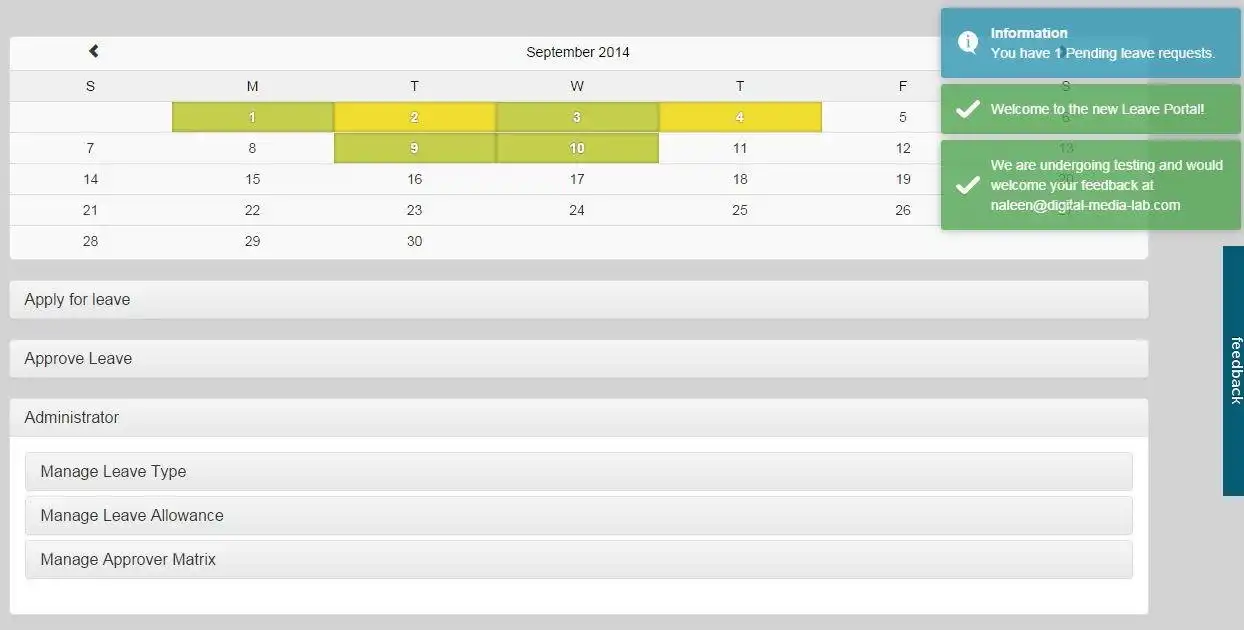 Download web tool or web app Leave Management System