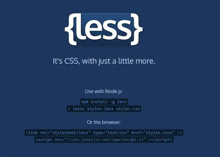 Download web tool or web app Less.js