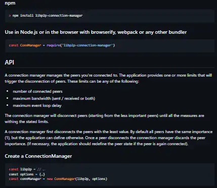 Download web tool or web app libp2p-connection-manager