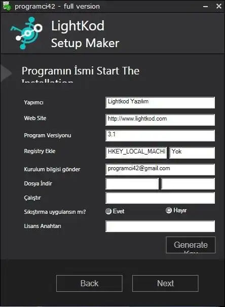 Download web tool or web app Lightkod Setup Maker