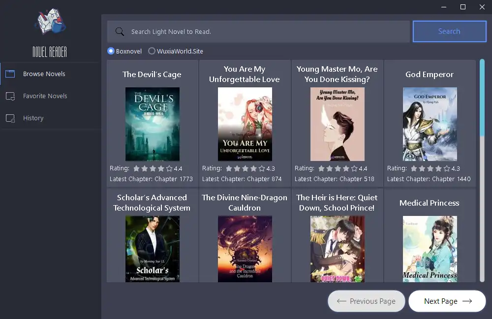 Download web tool or web app Light.Web NovelReader