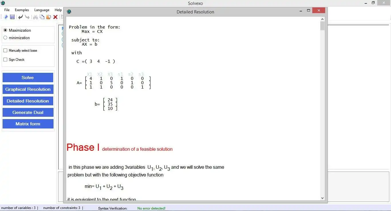 Download web tool or web app Linear Program Solver (Simplex)