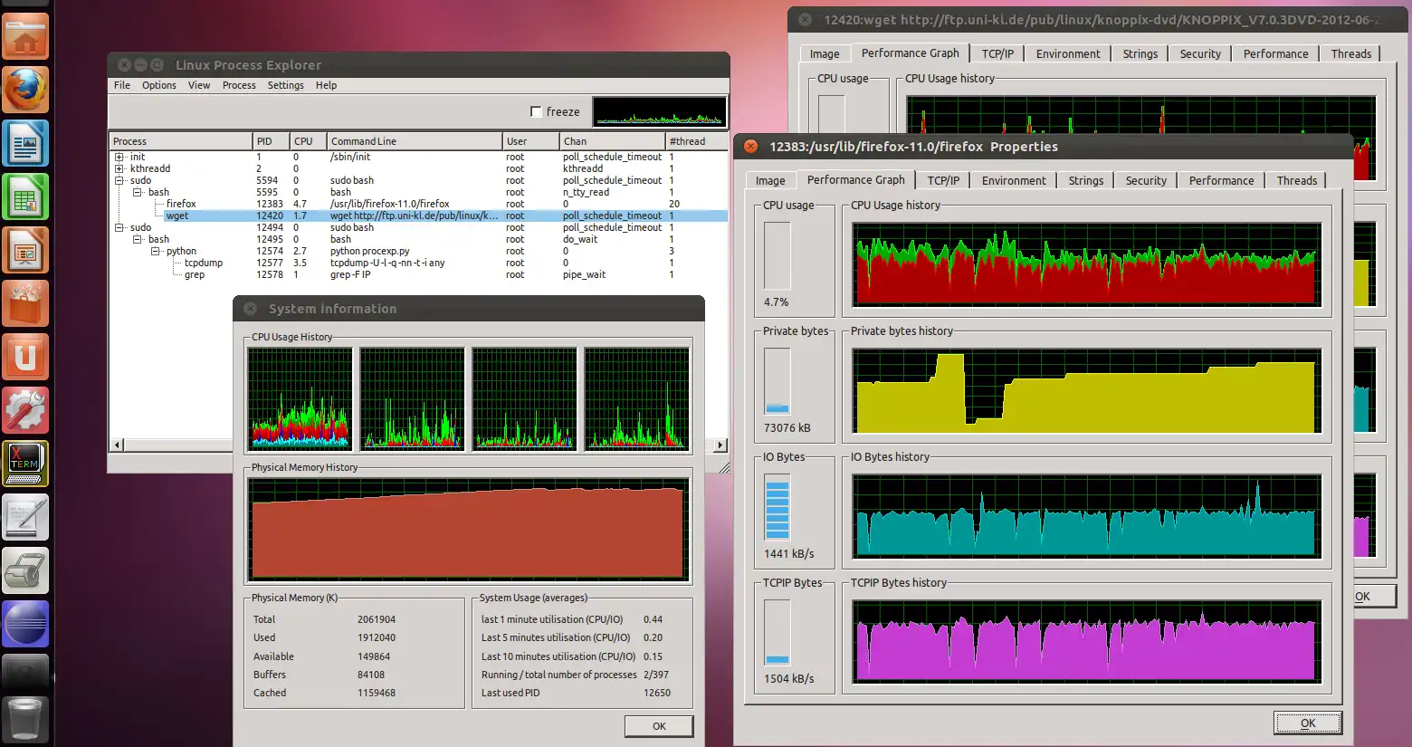 Download web tool or web app linux process explorer