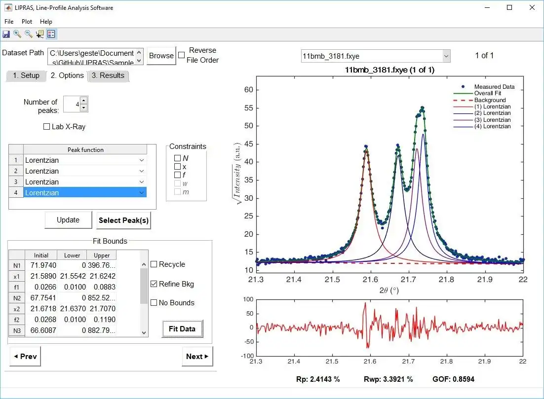 Download web tool or web app LIPRAS, Line-Profile Analysis Software