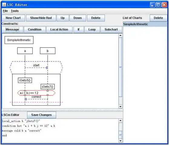 Download web tool or web app Live Sequence Chart Editor and Code-Gen