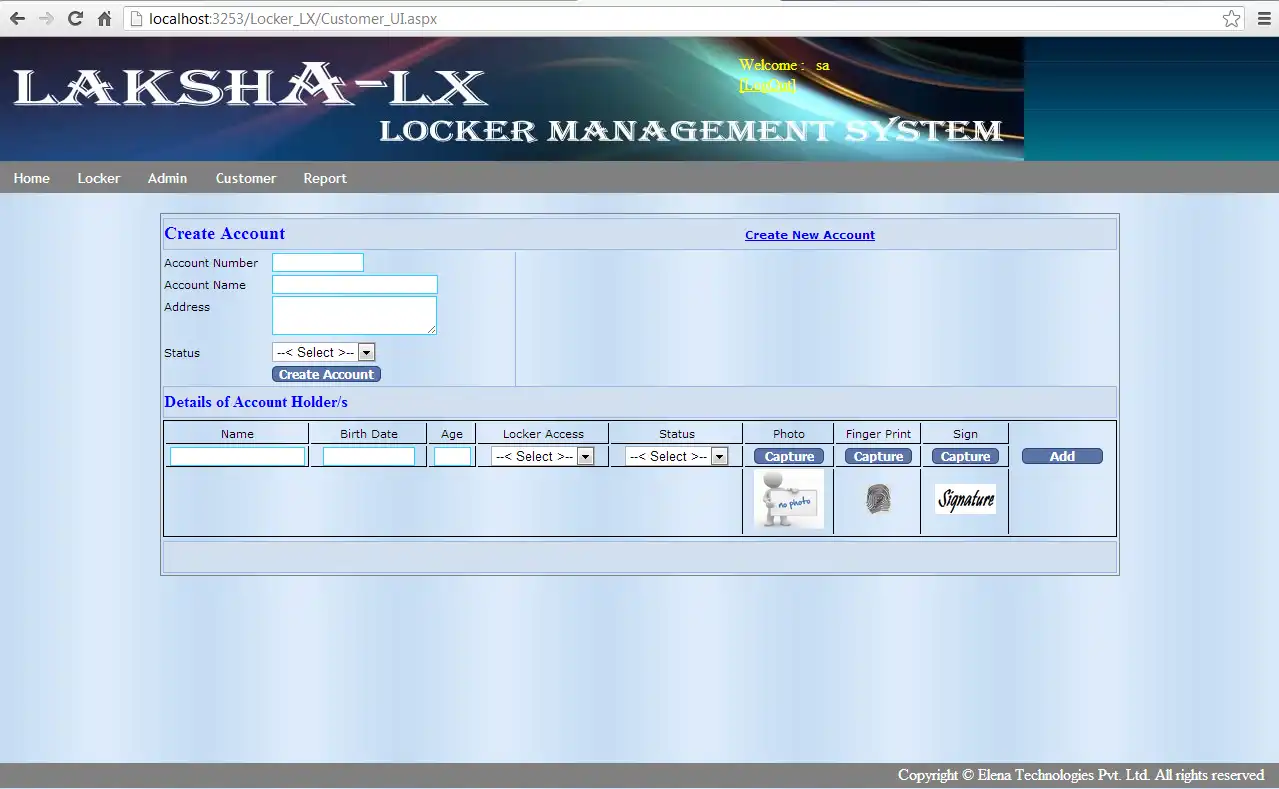 Descargue la herramienta web o la aplicación web Locker Management System