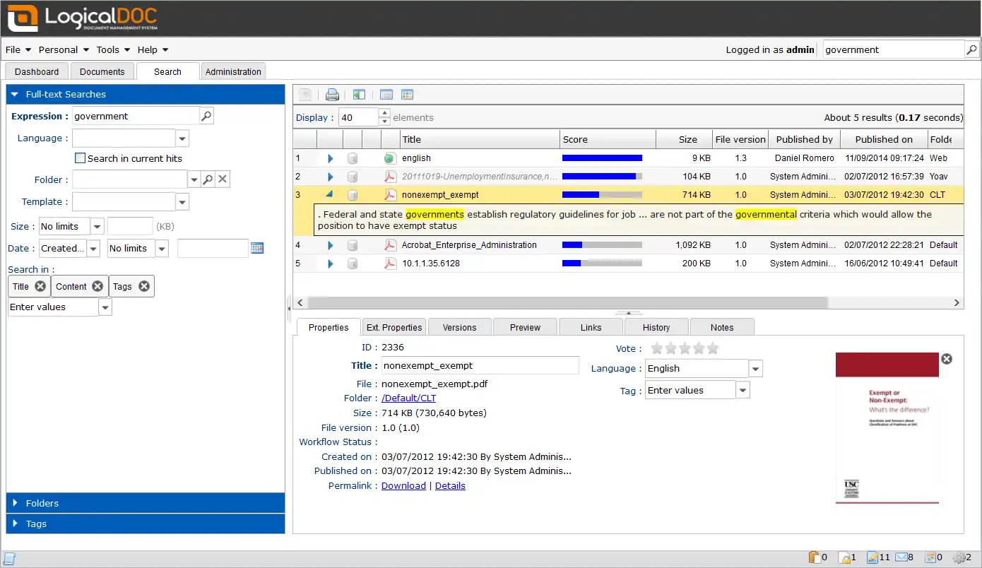 Download web tool or web app LogicalDOC Document Management - DMS