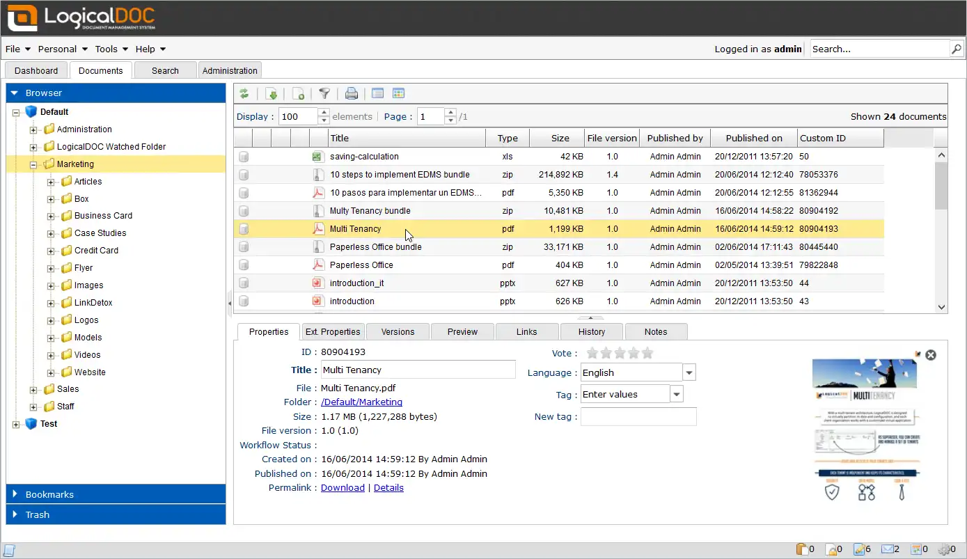 Download web tool or web app LogicalDOC Document Management - DMS