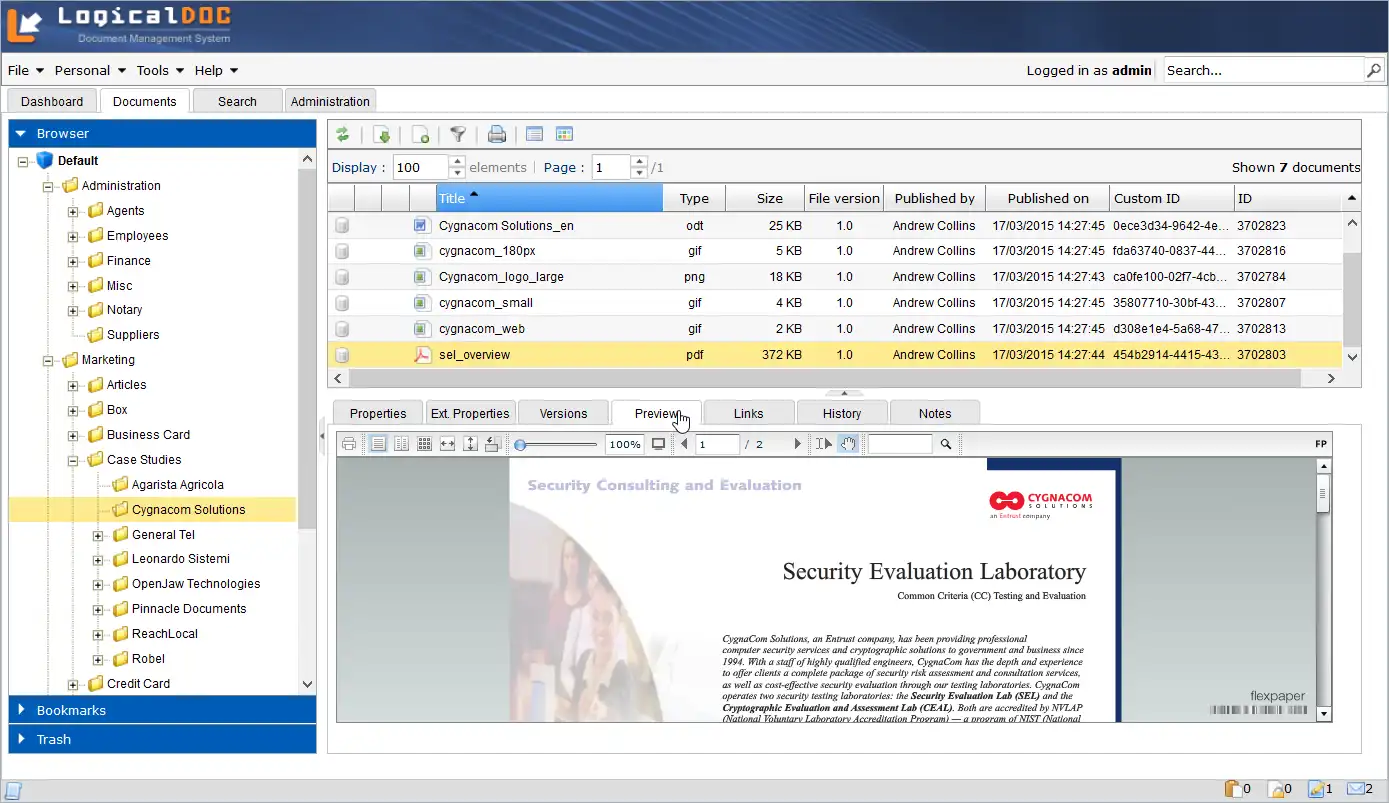 Download web tool or web app LogicalDOC Document Management - DMS