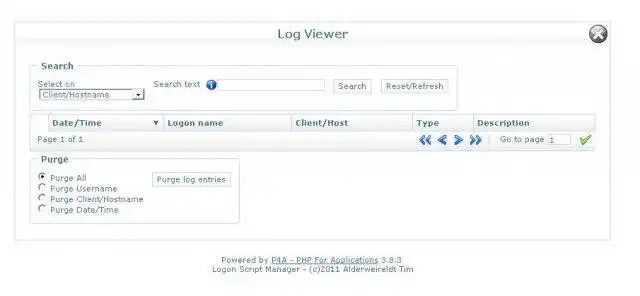 Download web tool or web app Logon Script Manager