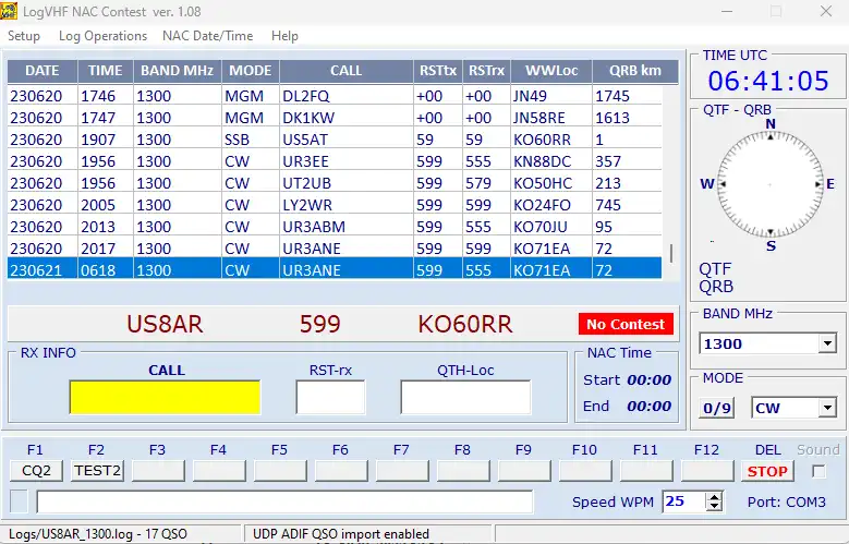 Download web tool or web app LogVHF NAC Contest