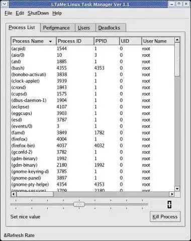 Download web tool or web app LTaMe, a GUI based Linux Task Manager