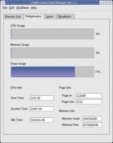 Download web tool or web app LTaMe, a GUI based Linux Task Manager