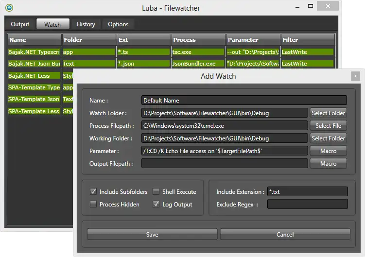 Download web tool or web app Luba Filewatcher