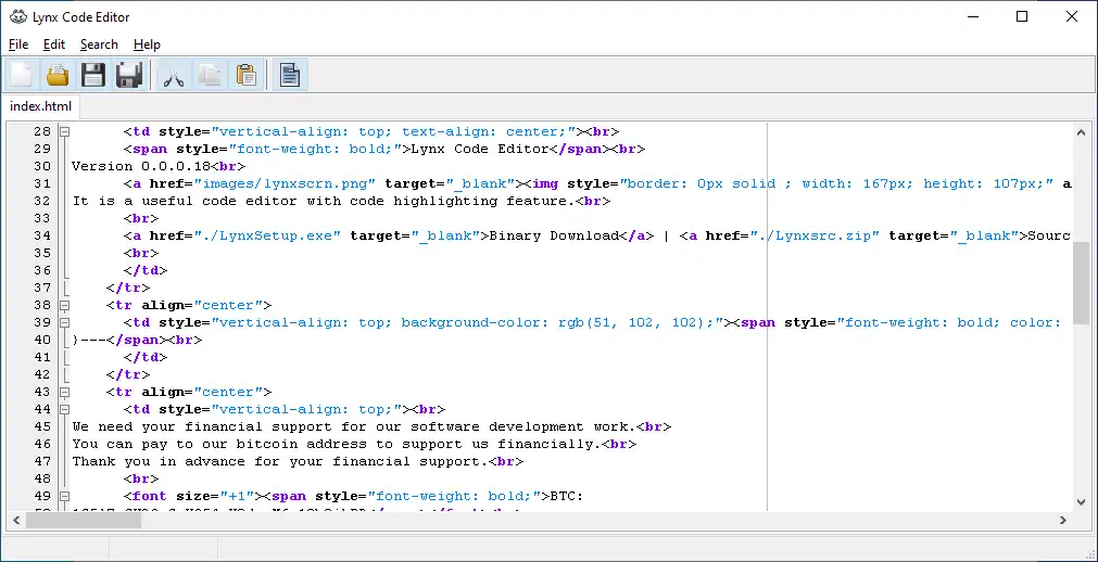 Download web tool or web app Lynx Code Editor