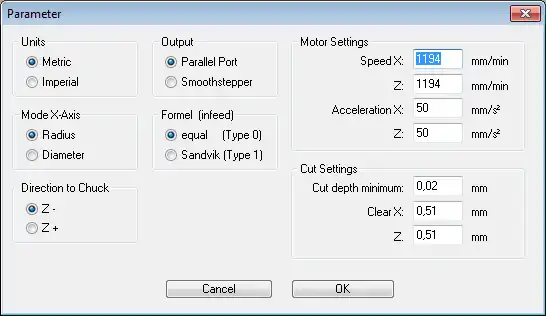 Download web tool or web app Mach3 Threading Helper